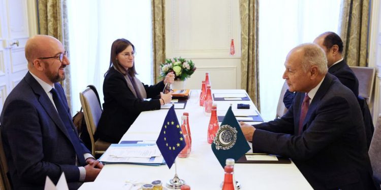 ابو الغيط يناقش مع رئيس المجلس الأوروبي الانتخابات في ليبيا وسد النهضة