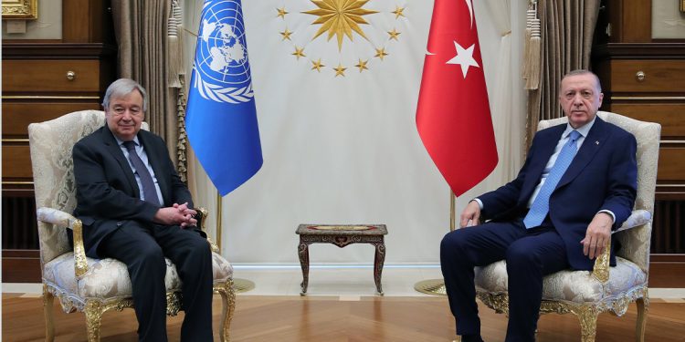 أمين عام الأمم المتحدة يلتقي أردوغان بعيدًا عن الصحافة