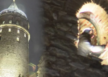 تضرر  برج غلاطة بسبب العاصفة