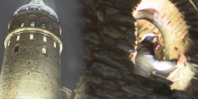 تضرر برج غلاطة بسبب العاصفة