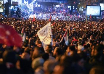 مظاهرات كردية حاشدة بولاية “باطمان” التركية دعمًا لغزة