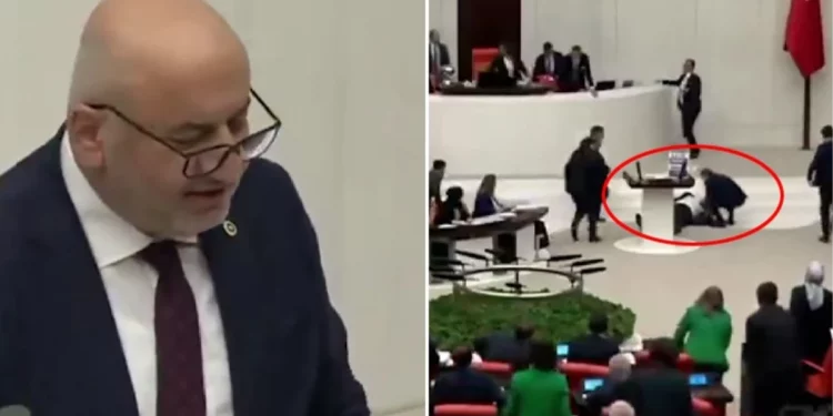 برلماني تركي يصاب بالإغماء خلال كلمته في البرلمان بعد خطاب ناري عن إسرائيل