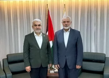 زعيم حزب هدى بار يلتقي رئيس حركة حماس