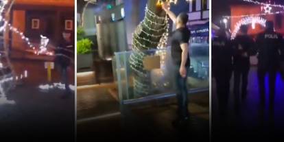 تركي يمزق زينة عيد الميلاد صارخًا “هذه دولة شريعة”